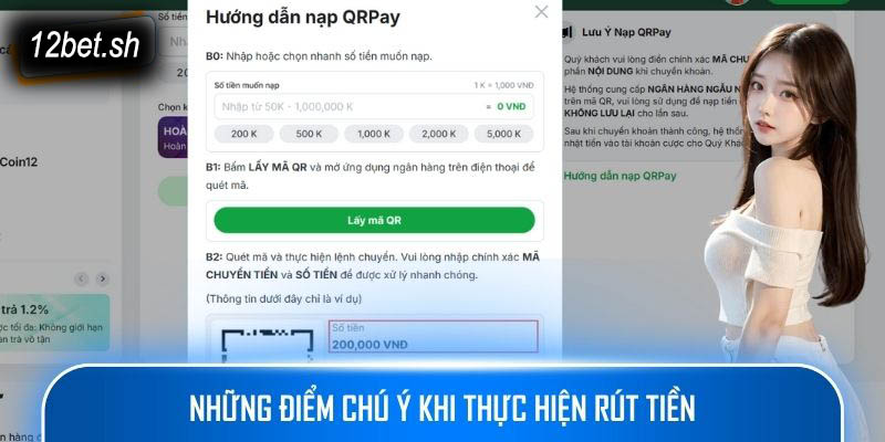 Những điểm chú ý khi thực hiện rút tiền